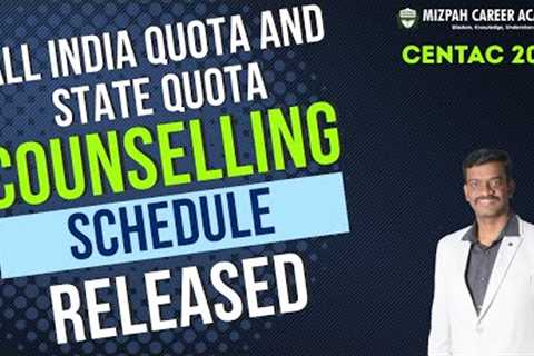 Medical Counselling Schedule Released - All India Quota and State Quota Counselling Schedule 2025