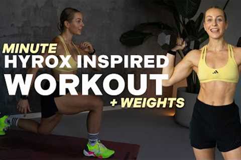 45 MIN HYROX INSPIRED WORKOUT | Strength &amp; Endurance | Full Body | With Weights | Repeating..