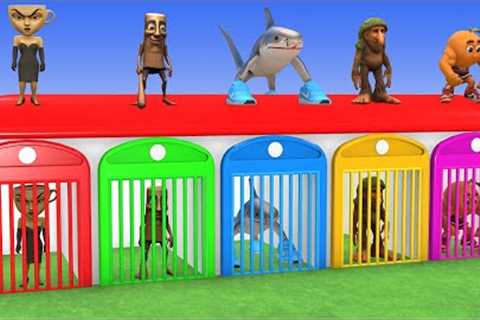 Long Slide Game With Elephant Gorilla Buffalo Hippopotamus Tiger 3d Animal Game Funny 3d Animals
