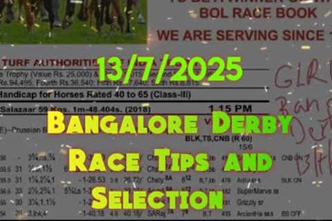 Bangalore Race Tips and Selection || The Zavary S. Poonawalla Bangalore Summer Derby (Gr.1)