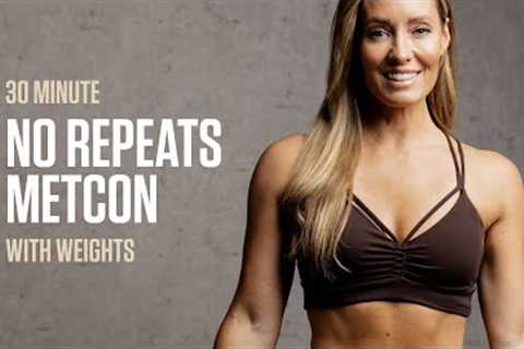 30MIN No Repeats FULL BODY Workout with Dumbbells