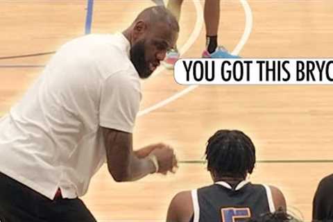 LeBron Coaches Bryce James Wild Dunks &amp; Drama at Peach Jam!