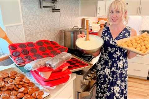 MASSIVE HOMEMADE FREEZER MEALS from SCRATCH 5 LARGE FAMILY Healthy DESSERT Recipes!!
