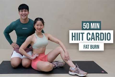 50 MIN FULL BODY HIIT CARDIO FOR FAT BURN | No Equipment