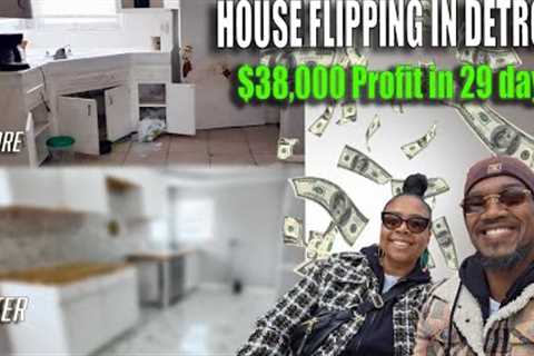 House flipping recap - we made $38k in 30 days flipping this house in Detroit