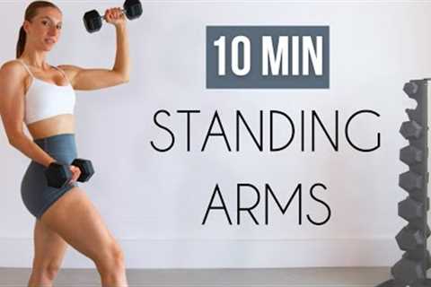10 MIN STANDING ARM WORKOUT -  No Repeats, With Dumbbells