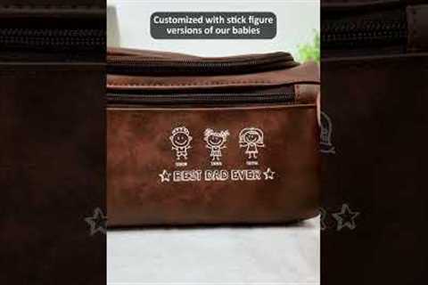 Dad will love this personalized leather toiletry bag #gifts #giftideas #toiletrybag #giftforhim