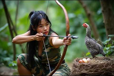 Crafting a Crossbow and Hunting Wild Chickens – Bushcraft &amp; Survival Skills | Survival With Her