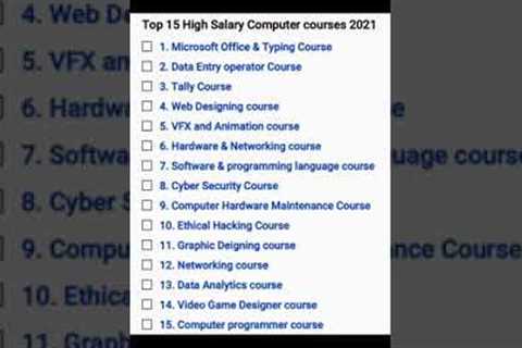 Top 15 High Salary computer courses | 2021