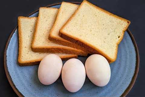 Just add Eggs with Bread! It’s so Delicious and Easy! One Pan Egg Toast Recipe.