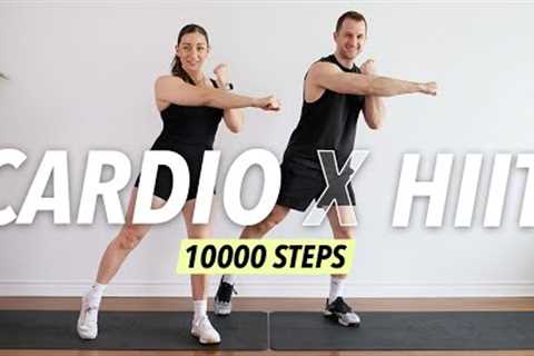1 Hour Cardio HIIT Workout at home - 10000 steps for Fat Burn (No equipment)
