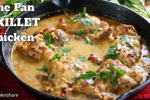 Easy One Skillet Chicken Thighs - 30 Minute Midweek Special