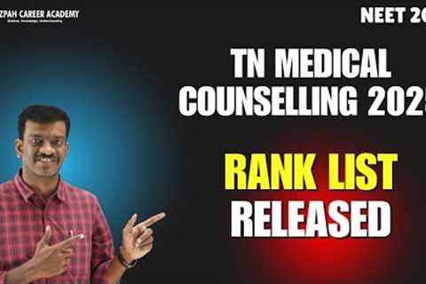TN Rank List Released - Latest Update from TN Medical Selection 2025