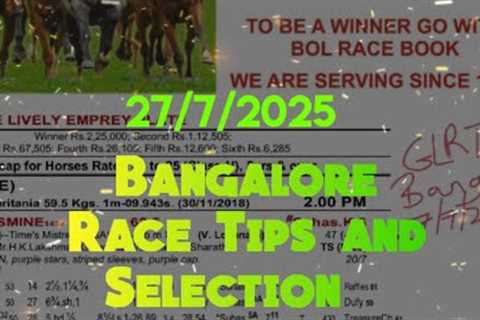 Bangalore Race Tips and Selection || The Karnataka Mile Championship Cup