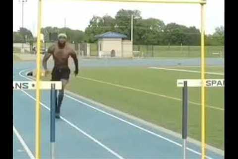 LeBron jumps over high jump bar like it's a hurdle 😮