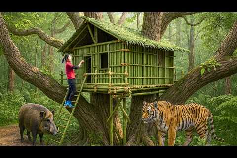 Survival Skills : Building a Bamboo in the Forest to Avoid Wild Animals