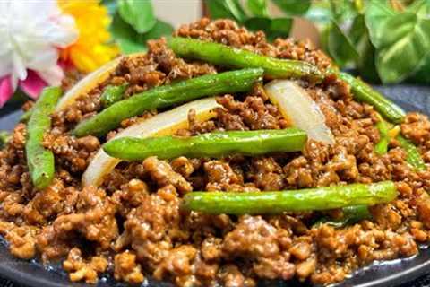 Easy Ground Beef &amp; Green Beans in Oyster Sauce – Dinner in 15 Minutes!