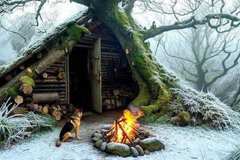 Building A STRONG Log Cabin Shelter In The Wilderness