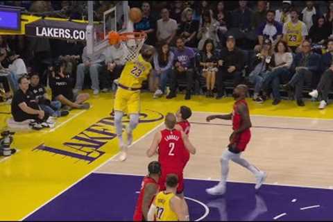 All the 71 dunks by LeBron James during the 2024-25 regular season
