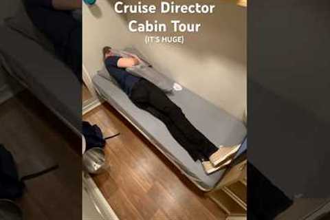 Cruise Directors get HUGE cabins compared to crew. Here's the 4 most common cabins, small to large!