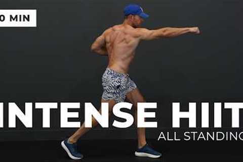 20 Min INTENSE HIIT WORKOUT - ALL STANDING - Full Body, No Equipment &amp; No Repeats