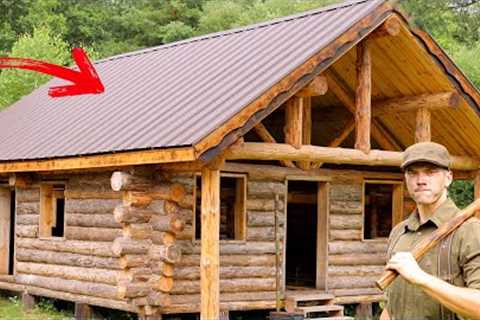 5 Months Building the ROOF of My Log Cabin Alone, Start to Finish