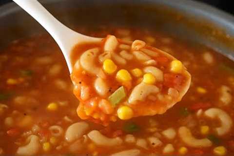 Macaroni Soup Recipe | Quick &amp; Healthy Pasta Soup | Easy Dinner Recipe for Kids &amp; Family