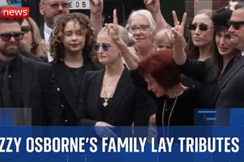 Sharon Osbourne and children view tributes as fans cheer Ozzy Osbourne