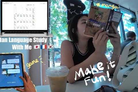 Plan My Language Study With Me (French, Japanese &amp; Korean) | Fun Ways to Learn 3 Languages