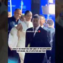 He looks so proud face and happy for Selena, full of affection and pride #selenagomez #bodyguard