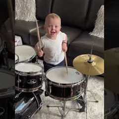Drumming all day! 🥁💙 #shorts #baby #babydrummer #trending #viral #babyvideos #drums