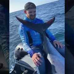 Fishing 600+ Lbs bluefin tuna on spinning reel in Atlantic!