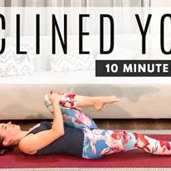 10 min Beginner Yoga LYING DOWN (Supine Yoga on Your Back)