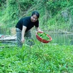Night Hunting, Gathering Firewood & Cooking Fresh Forest Vegetables: River Survival | EP.484