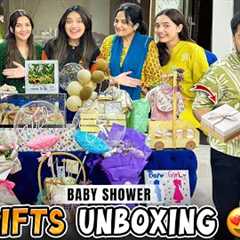 BABY SHOWER GIFTS UNBOXING 👶🏻♥️ | Areeb Ki Taraf Sy Surprise Gift 😍 | 3 Guest Ny Same Gift Dea😂
