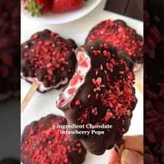 5-ingredient Chocolate Strawberry Pops🤩 #easyrecipes #healthyrecipes #viralrecipe