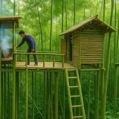 Building a Bamboo Forest Shelter | Survival Journey to Escape Ground Predators