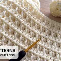 SUPER EASY Crochet Pattern for Beginners! 💛 LOVELY Crochet Stitch for Baby Blanket, Bag & Scarf