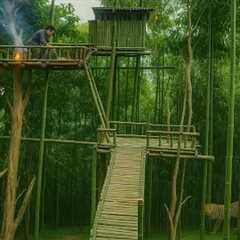 Building a Luxury Bamboo Treehouse & Cooking Over Fire | Epic Jungle Survival