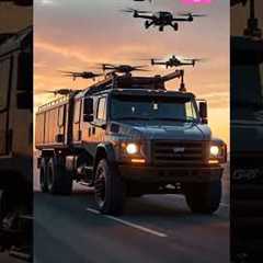 🚛 Futuristic Military Truck with Drones | Next-Level Technology #Shorts