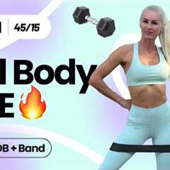 60 Min Full Body Dumbbell & Resistance Band Workout at Home | Strength + Cardio Burn