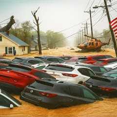 Giant Tornado: ! INSANE Flash Floods Turn Streets into Rivers – Homes & Cars Underwater