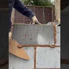 Bricklaying- Laying a block #bricklaying #bricklayer #blocklaying #masonry #construction #shorts