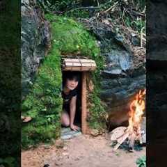 Alone Girl Builds Secret Underground Survival House | Hidden Jungle Shelter #bushcraft #build
