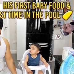 His FIRST Store Baby Food & FIRST Time in the Pool 🍼💦