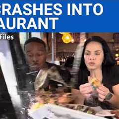Car crashes into social media influencers mid-food review
