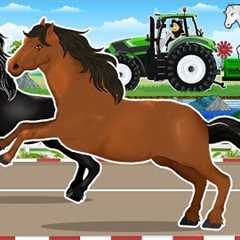 Thrilling Horse Race at the Farm 🏇 | Bear Farm Life