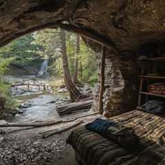 Living in a Cliff Cave | Bushcraft Survival Shelter Build