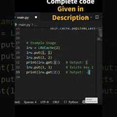 Implement LRU Cache | OrderedDict | Python Coding for Beginners #python #programming #shorts #coding