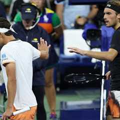 Stefanos Tsitsipas confronts opponent about underhand serve in tense US Open moment
